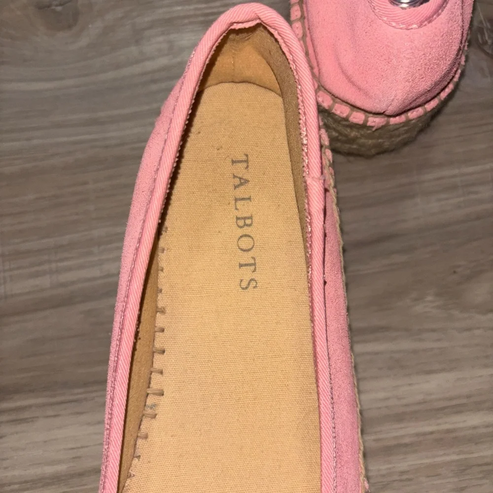Talbots Quinn Platform Espadrilles New Women Pink Shoes 7 Slip‎ On Suede Bow